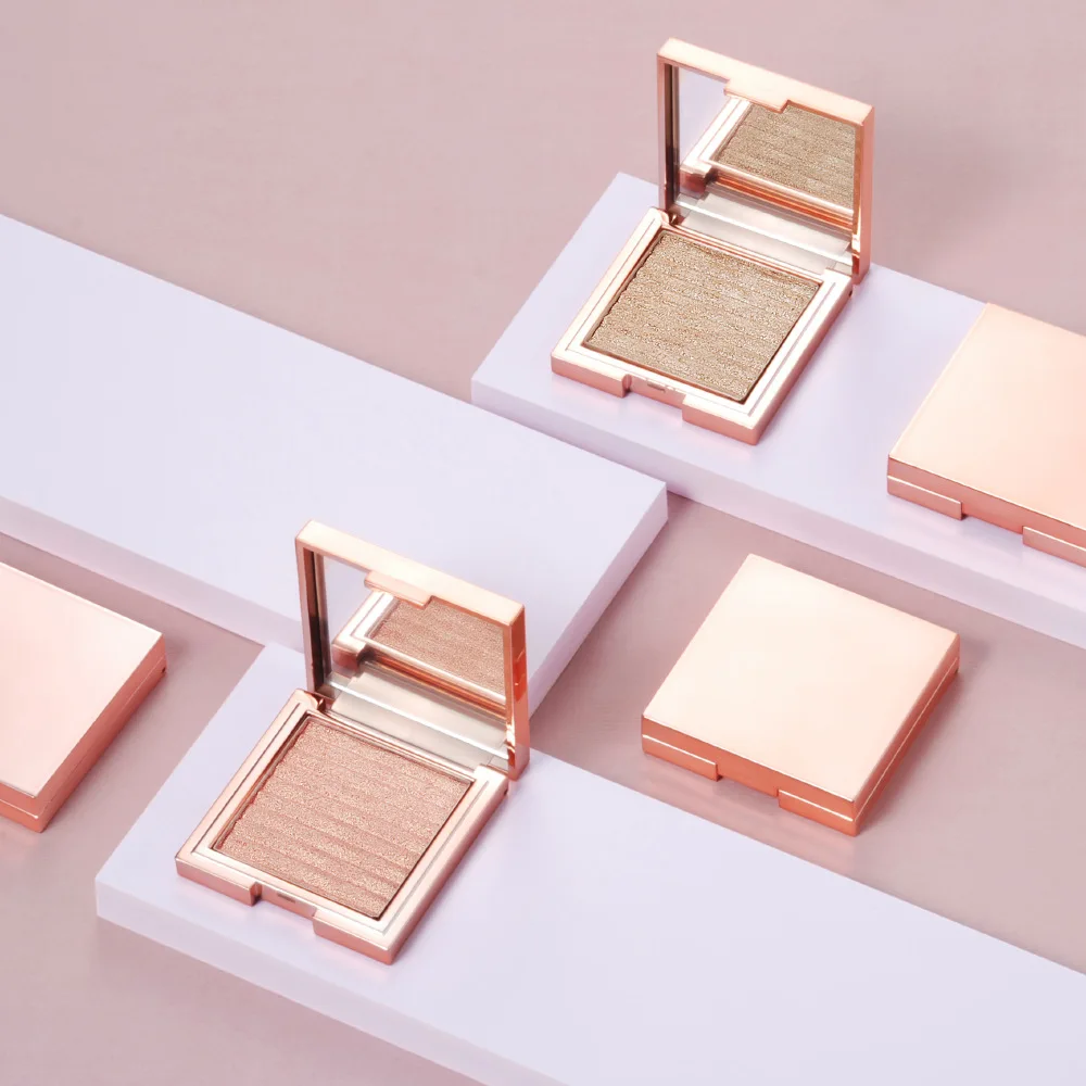 Прессованный высококлассный роскошный контейнер упаковка розовый Золотой хайлайтер макияж