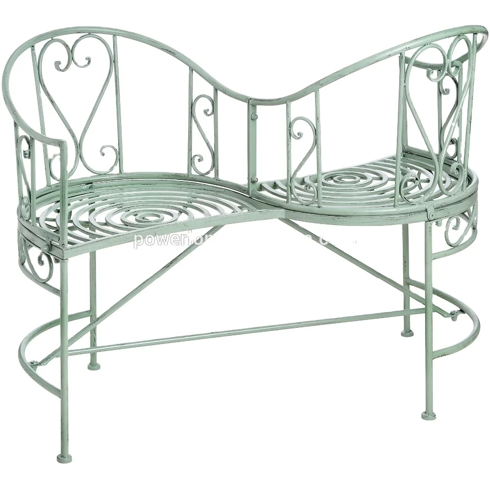 Hot Selling Classical Eco-Friendly Folding Antique Wrought Iron Garden Bench Chair