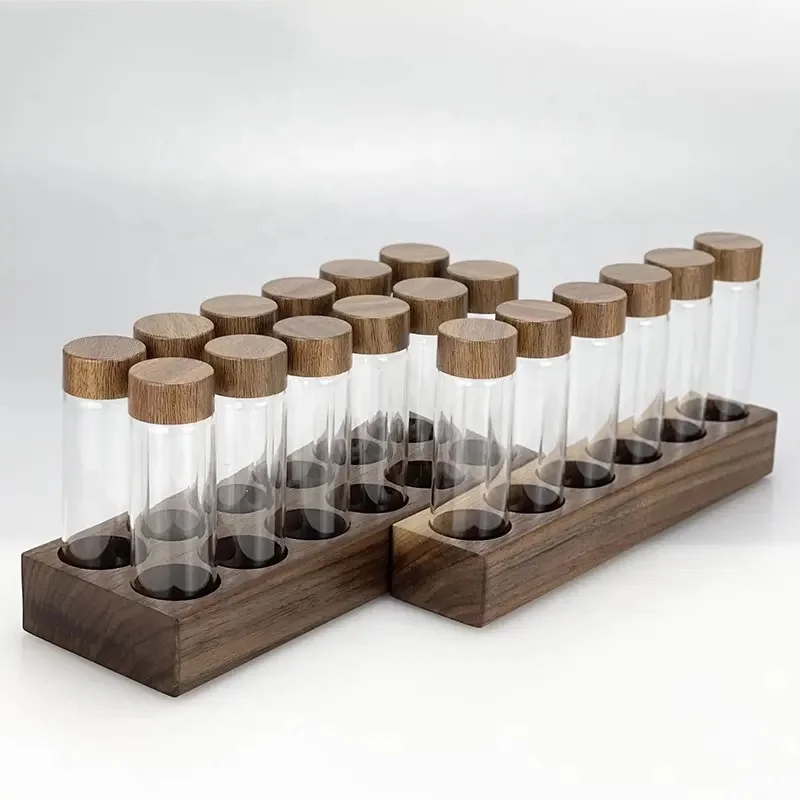 Coffee Beans Tools Glass Test Tubes Small Distributor Display Rack Stand Supplies Glass Container Coffee Bean Storage Tube