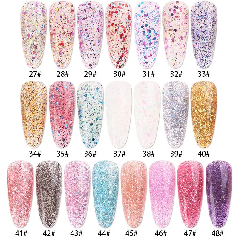 New Painless Quick Nail Extension Glue Foreign Trade Poly Gel Nail Varnish Sequin Extensions Free Sample Customizable Logo Art