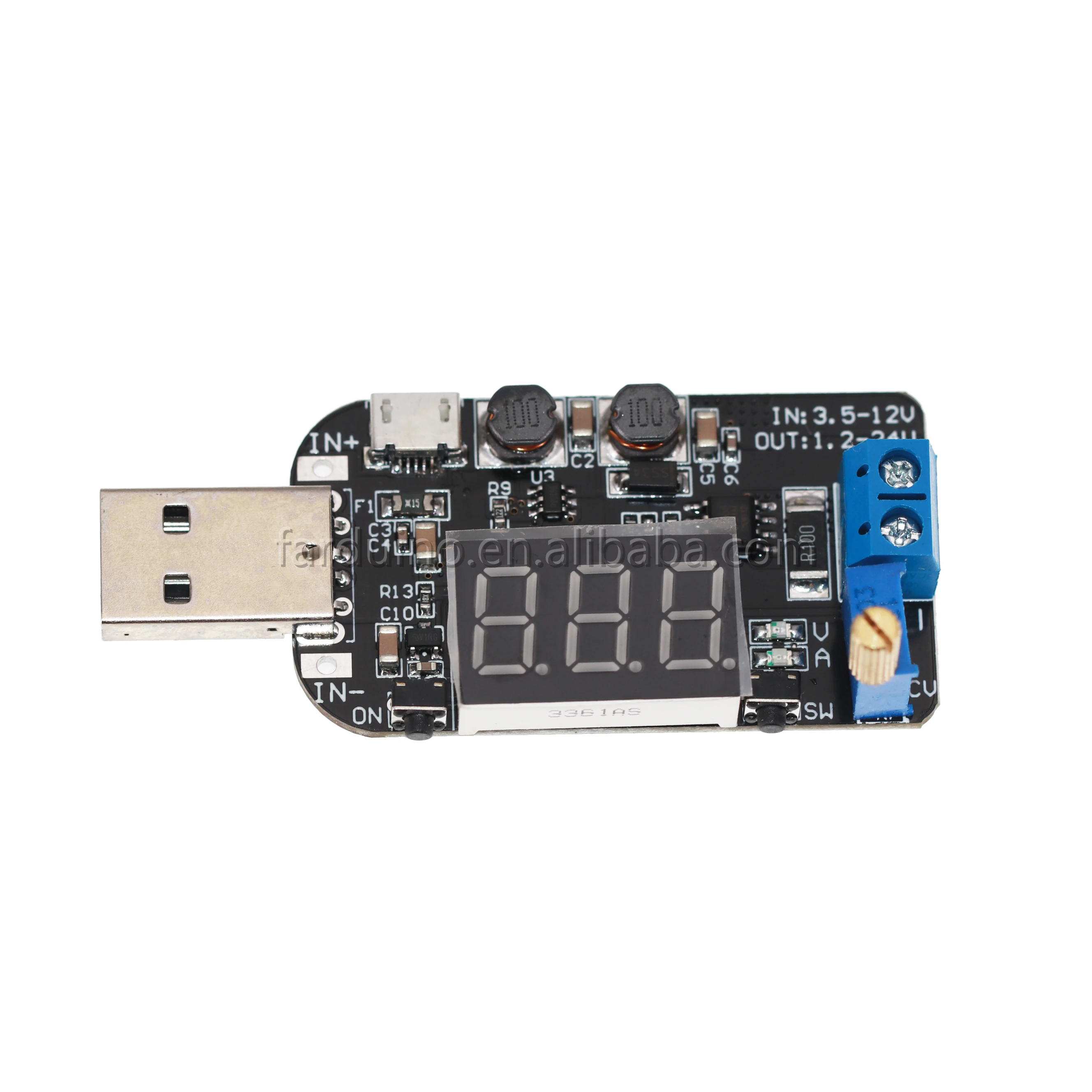 С ток USB Micro 5V до 3 V 9V 12V 18V 24V Регулируемый Buck-Boost модуль регулятора напряжения питания светодиодного табло