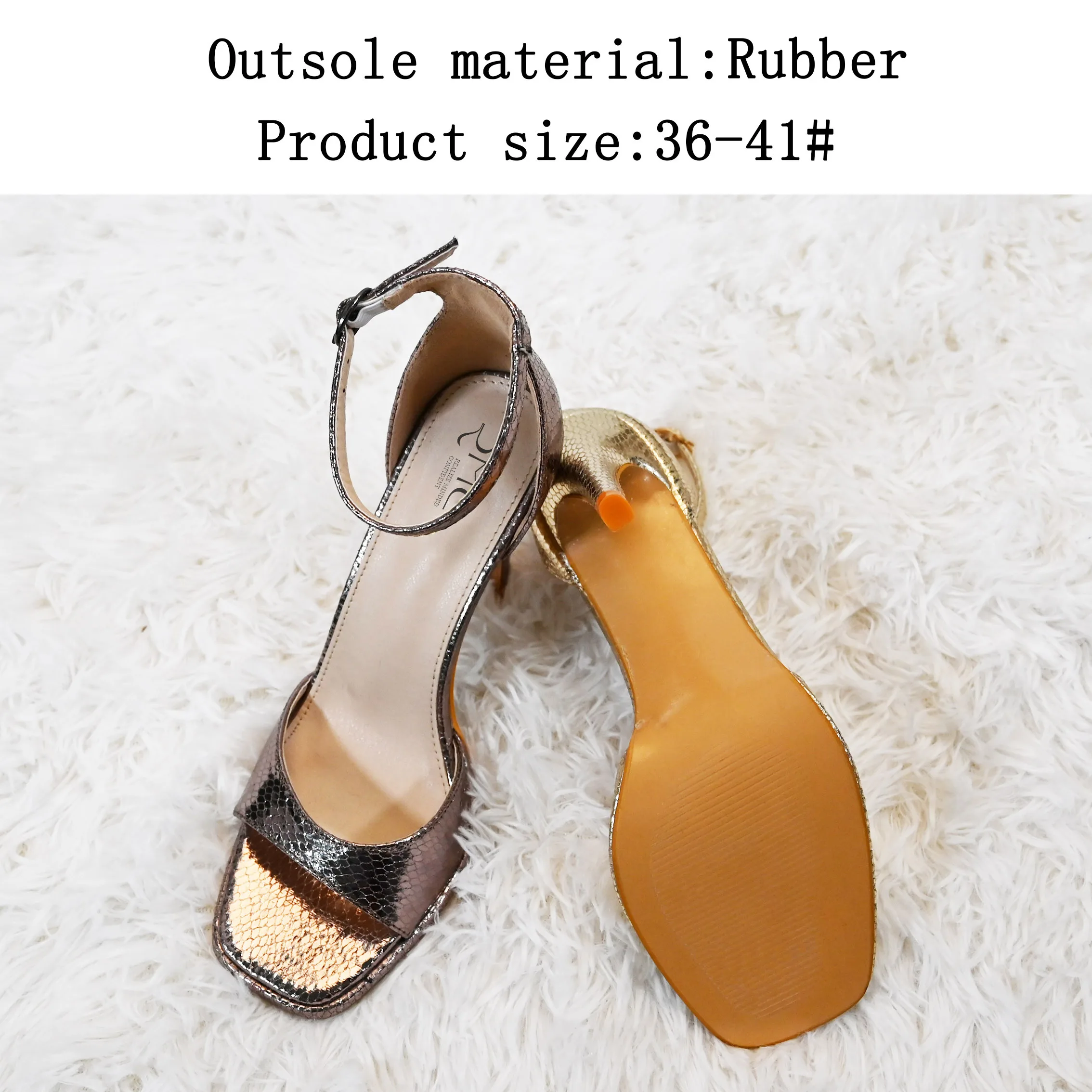 Ladies Shoes Wholesale High-Quality High Heels Sandal Gold Serpentine Pattern Sexy Women Heels Ladies Sandals