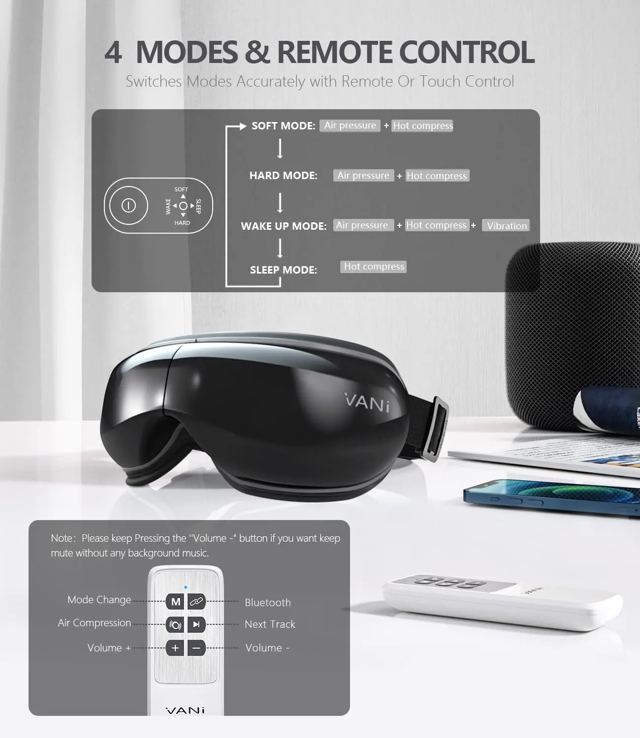 High quality kit heating cooling eye led massager