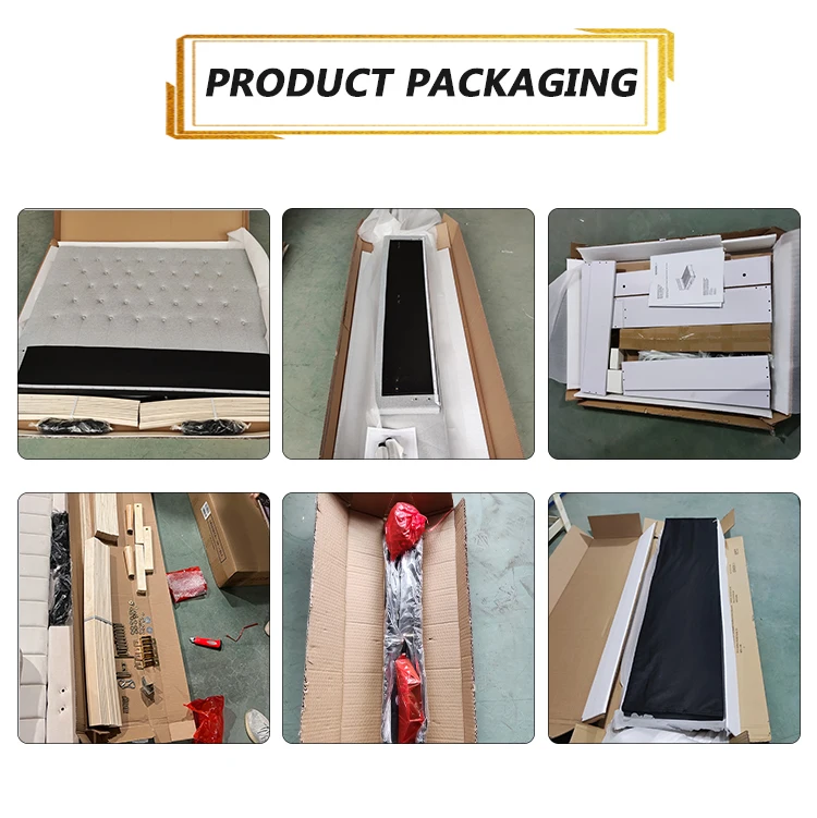 Bedroom furniture cheapest price latest design grey linen fabric bed