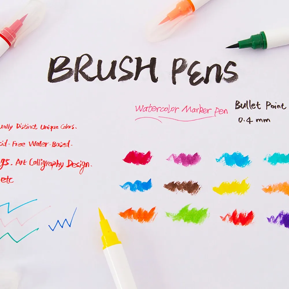 Flexible Brush Tips Art Marker Watercolor Brush Pens Set for Painting Drawing Calligraphy Manga