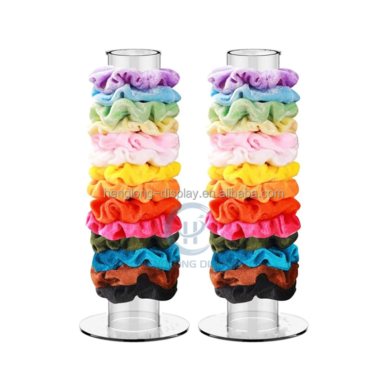 Popular Clear Perspex Scrunchy Display Stand Transparent Acrylic Scrunchie Holder