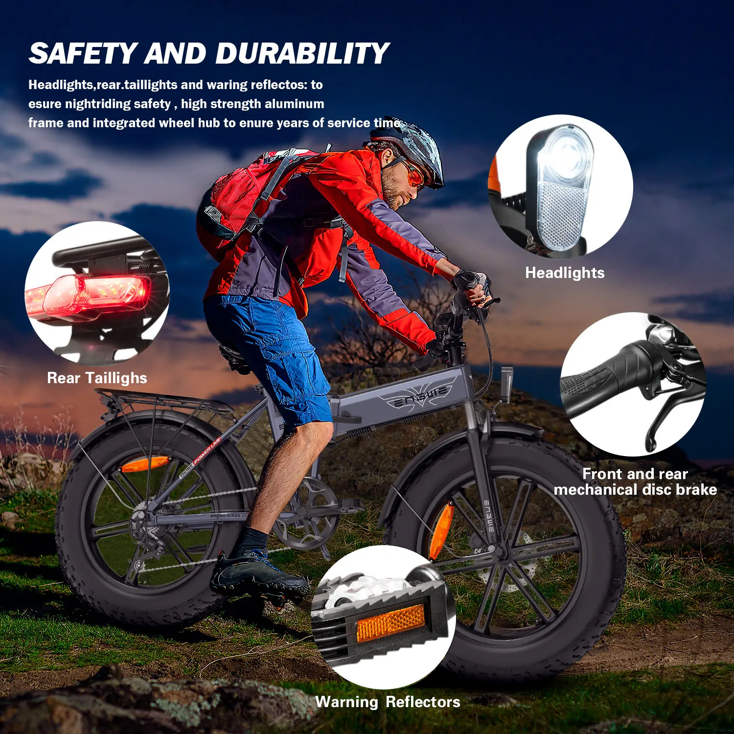 ENGWE EP-2PRO 750W Portable Electric Bike 48V Adult Electric Motorcycle 20in Fat Tires E Bike
