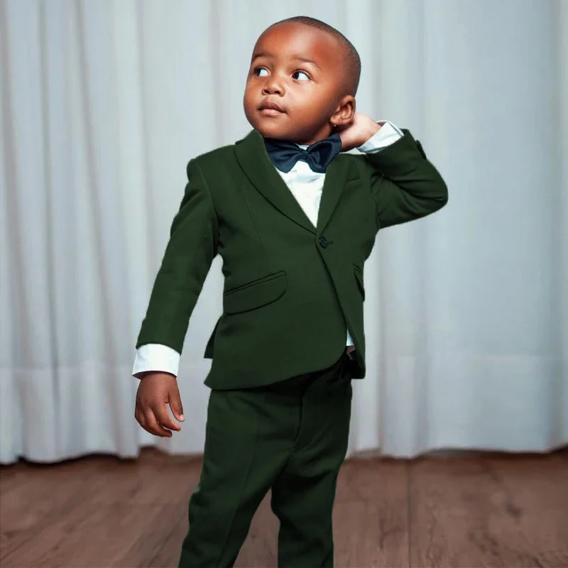 High Quality Boys 2 Piece Suits Coat Pant Designs Jacket Suit for Kids Wedding Color Gold