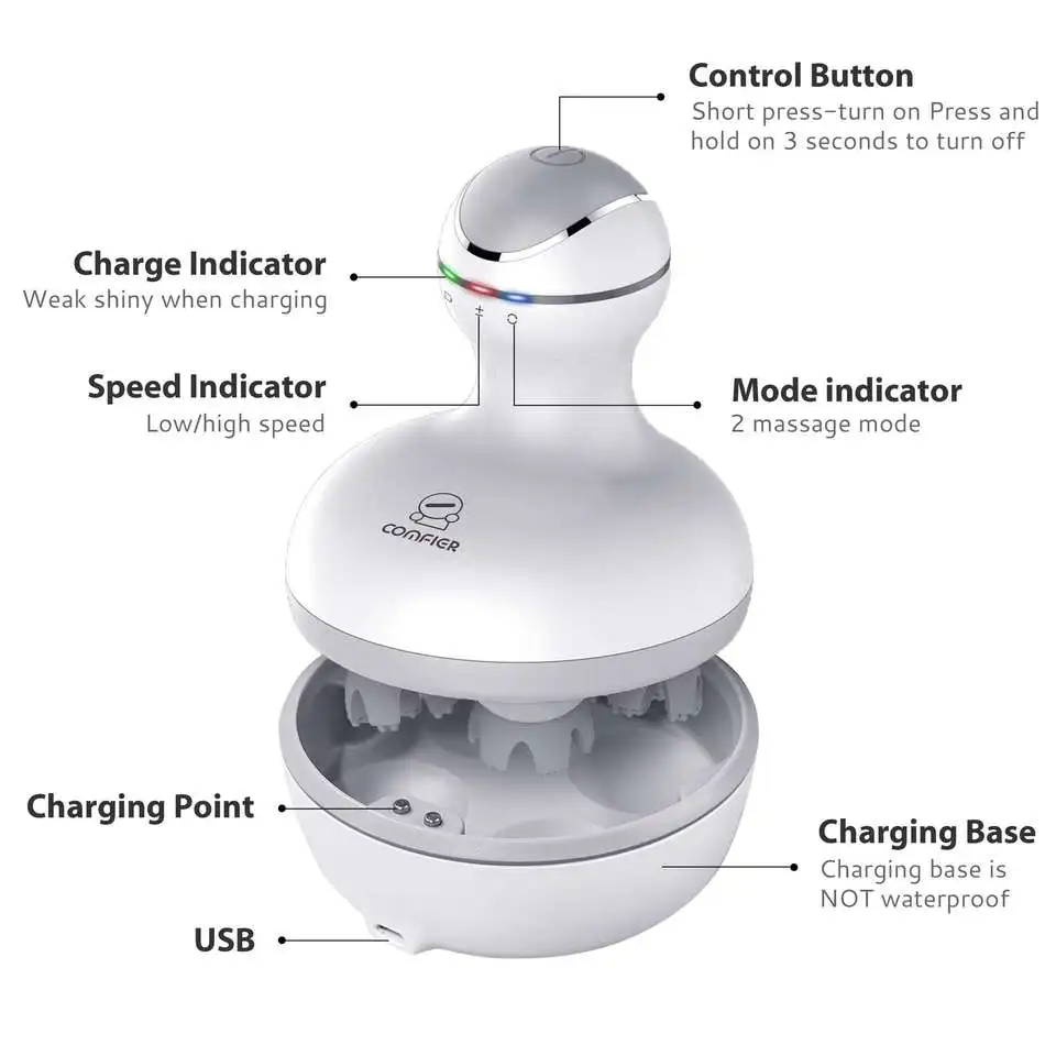 Hot Relieve Stress and Pain Cordless Headache Reduce Stress Electronic Head Massager