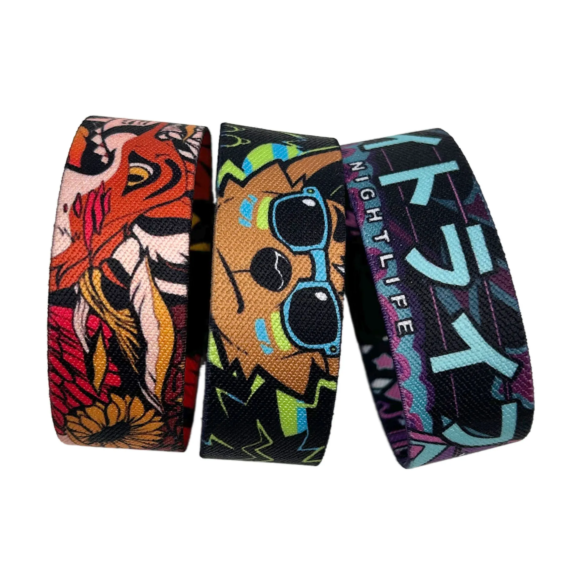 Personalized Logo Design Event Nfc Polyester Elastic Bracelet Custom Rfid Fabric Wristband