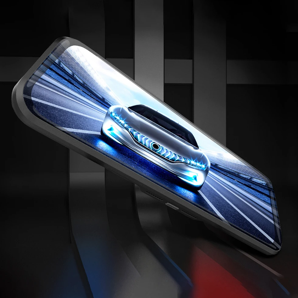 Full-screen streaming media of two-way reversing images before and after vehicle night vision of Newman car mirror camera