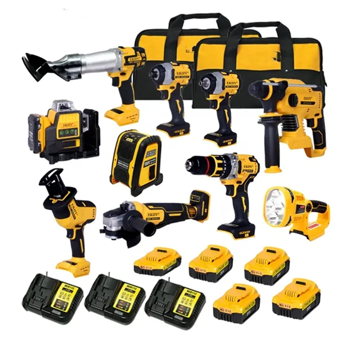 ZY Sales promotion Household Electric tool Combination Kit Portable And 4 Cs Electric tool set Woodworking