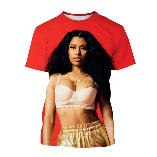 New Sexy Summer Singer Nicki Minaj Printed For Fashion Casual 3D Printing Shirt From Men Women Crew Neck Tops T-Shirts
