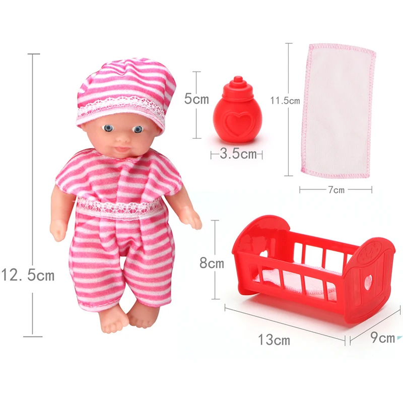 Cheap 5 Inch Baby Doll Reborn Silicone For mini bebe reborn de silicone for Newborn with rocking horse