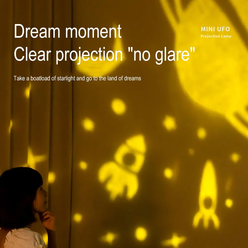 New Cute Decorative Bedroom Small Star Sky Projection Lamp Led Mini Planet Moon UFO Projector Night Light For Kids Room