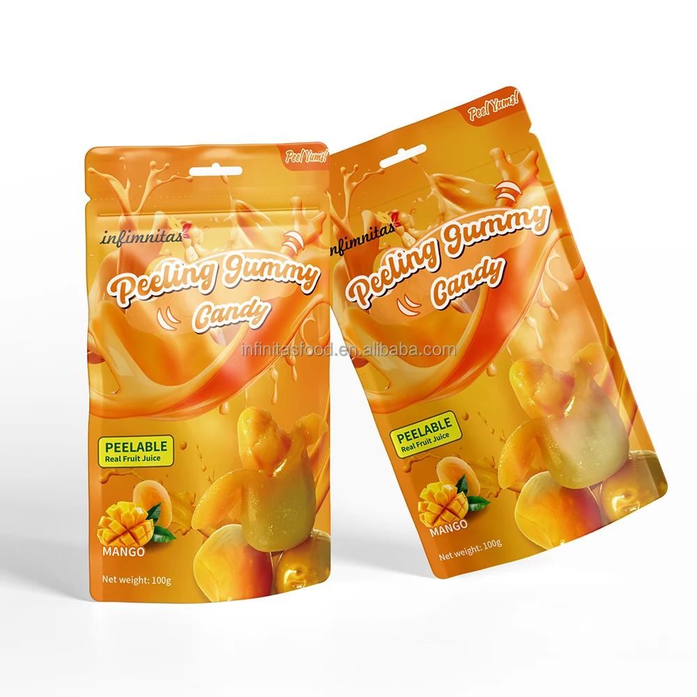 Factory Customizable Healthy Candy Nutritious Fruit Desserts 6 Taste Choices Mango Taste Soft Fruit Peeling Sugar