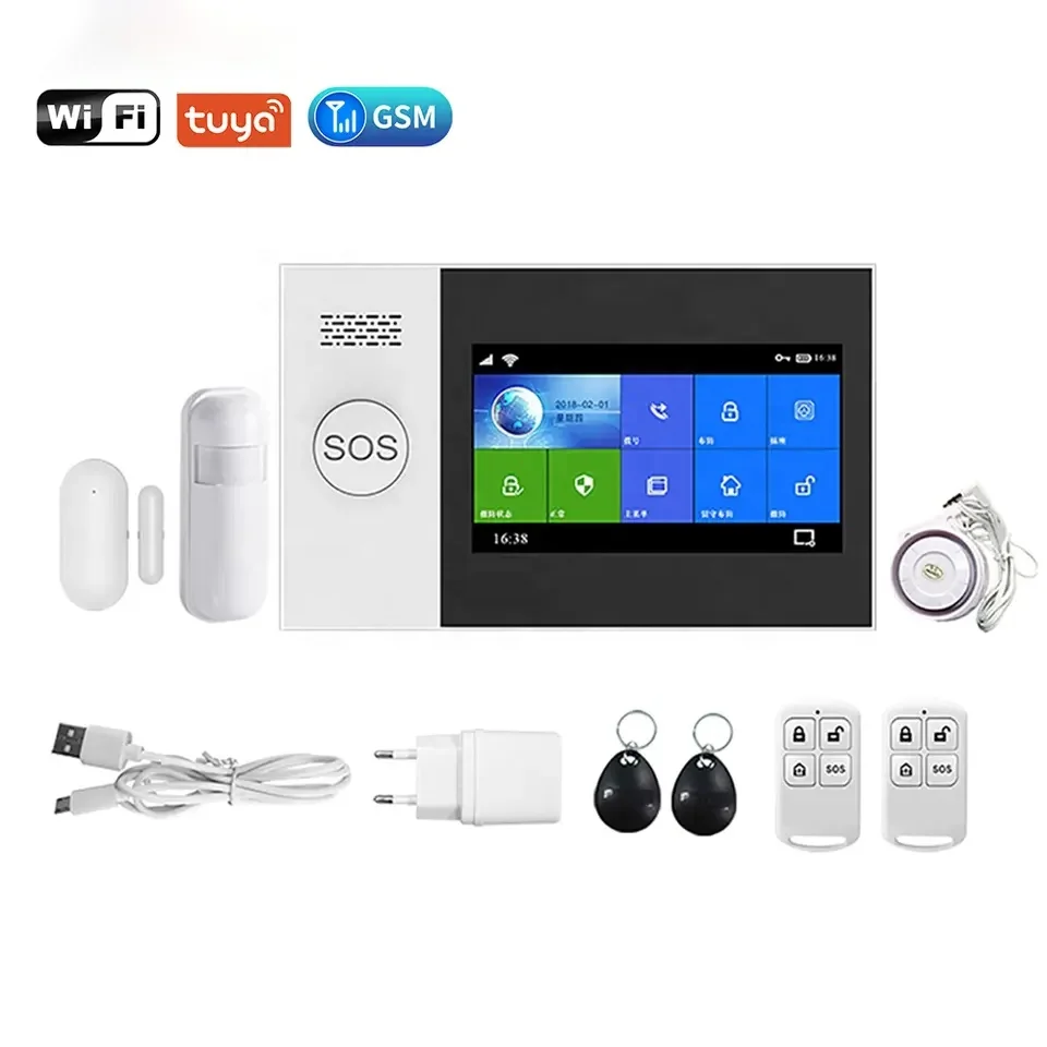 4.3 Inch Touch Screen GSM 4G Wireless WiFi Tuya Smart Home Burglar Alarm Security System