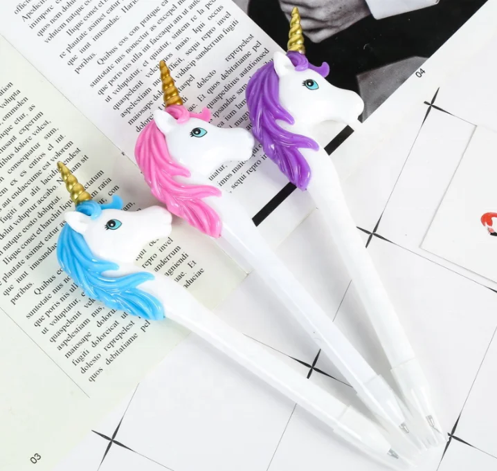 FEMA Novelty creative cute unicorn shaped cartoon horse gift  pen for Promotion and school office