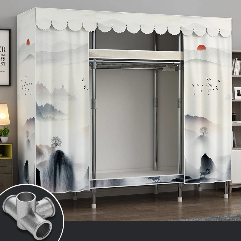 Home Furniture Simple Portable Wardrobe Organizer Clothes Dustproof Dorm Wardrobe