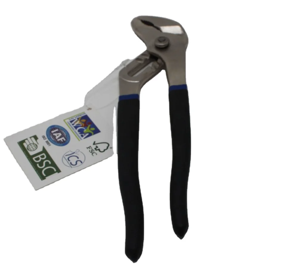 Custom 10 Inch High Quality Combination Pliers Steel Groove Joint Hand Tools PVC Plastic Handles Industrial Grip DIY Application