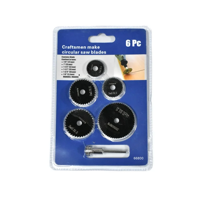HSS 6pcs set Mini Circular Saw Blades Cutter Discs for Mandrel Cutoff Pow Tools