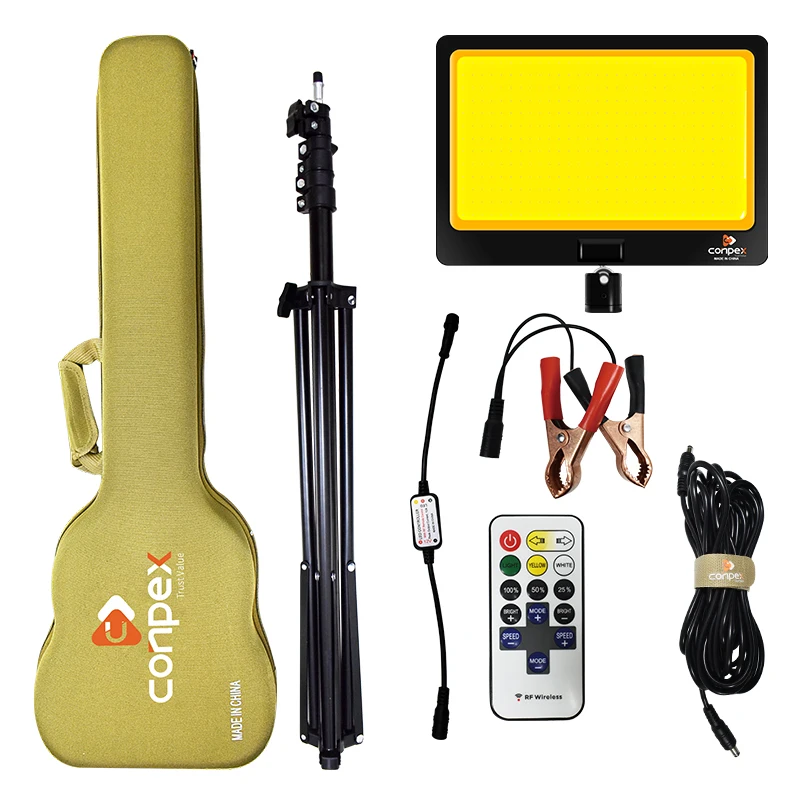 Conpex DC 12V Multi-Functional Outdoor Lighting 2.7M Telescopic Tripod Camping LED Night Market Lighting Camping Light