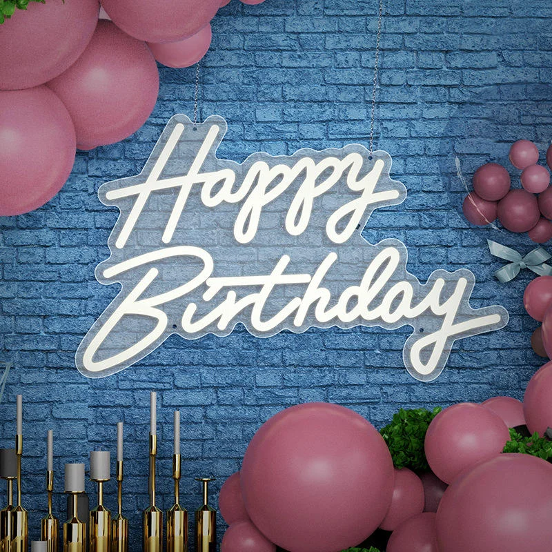 Custom Happy Birthday Led Neon Sign Atmosphere Alphabet Lighting Bar Shop Room Party Decorated Neon Shaped Signage