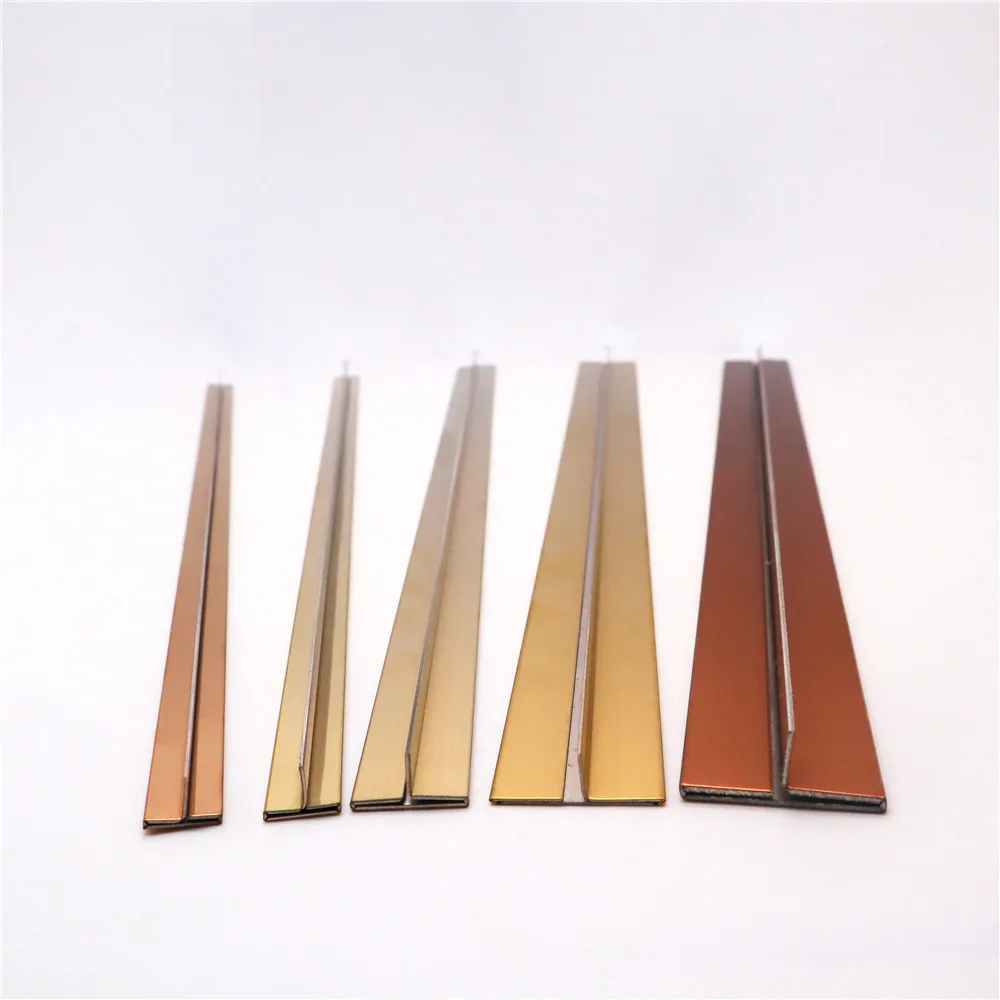 Stainless Steel Decorative Wall Edge Tile Trim Floor Metal Inlay Steel T Shape Profile