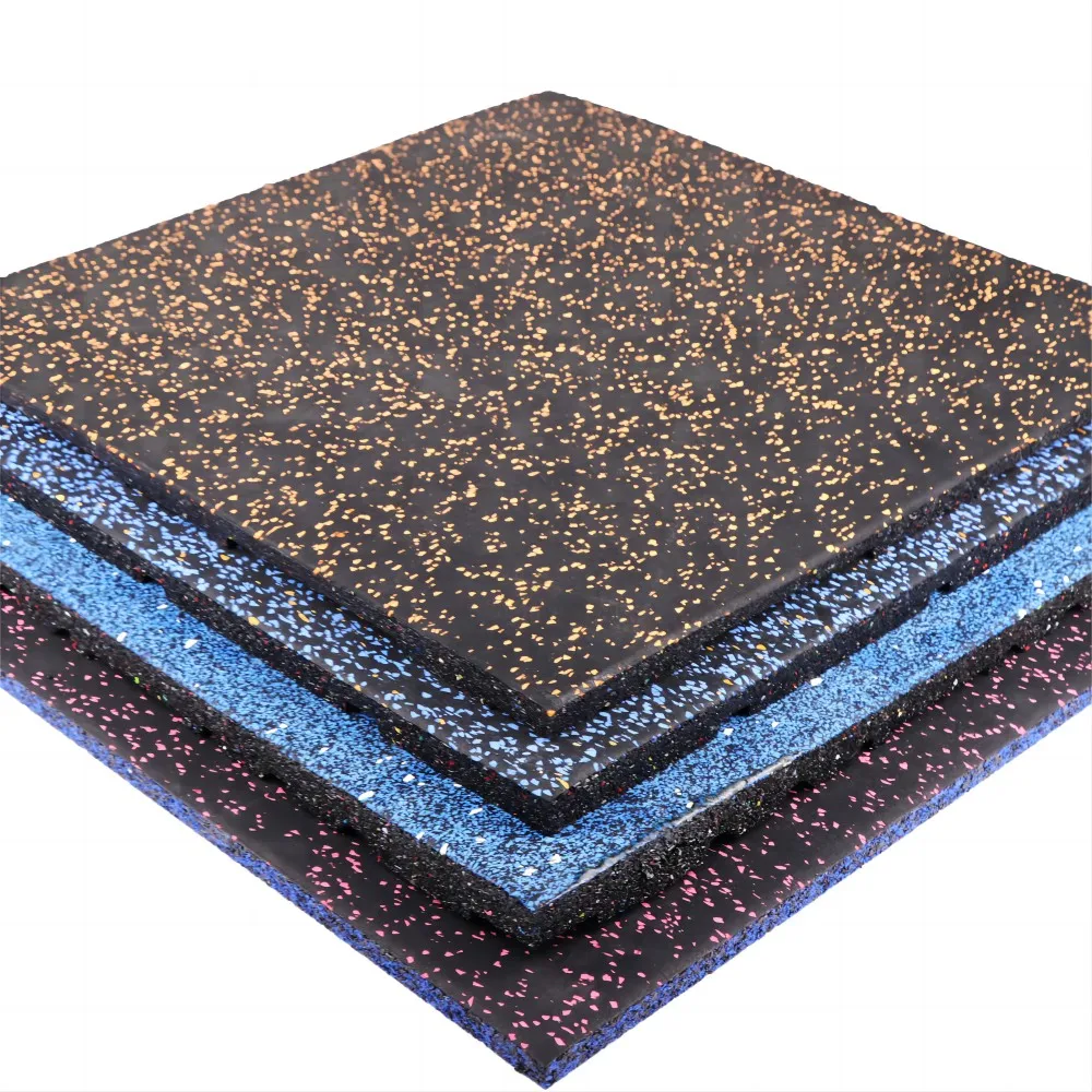 Elastic Weight Lifting Gym Rubber Flooring Tiles Gym Rubber Floor Mat With EPDM Granules