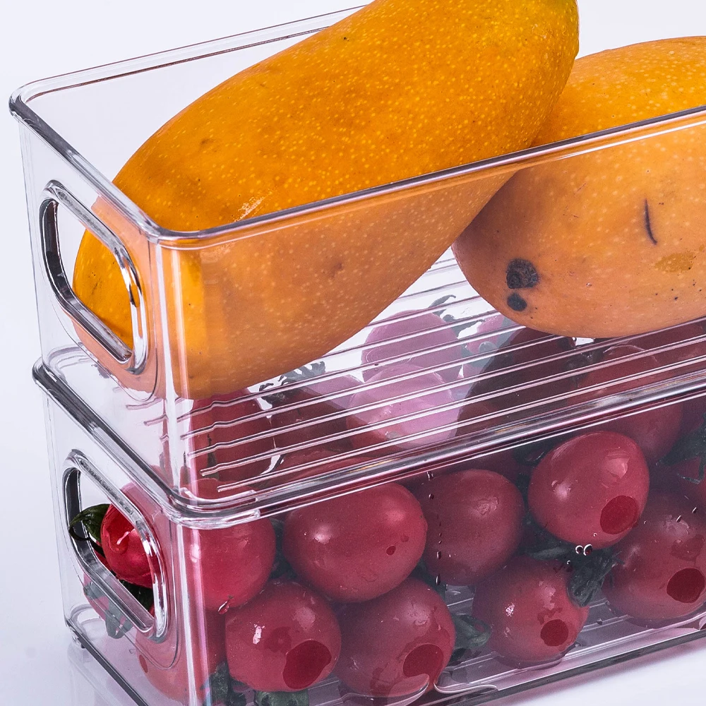 Stackable Refrigerator Clear Plastic Soda Can drink storage organizer fridge for Kitchen Cabinet Pantry