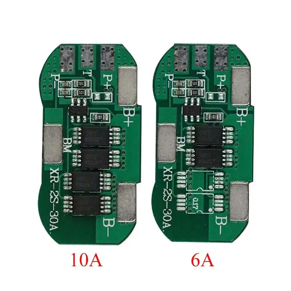 BMS 2S 3,7 V 7,4 V 6A 10A 18650 литий-ионный аккумулятор плата для зарядки от короткого замыкания общий порт для питания ИБП