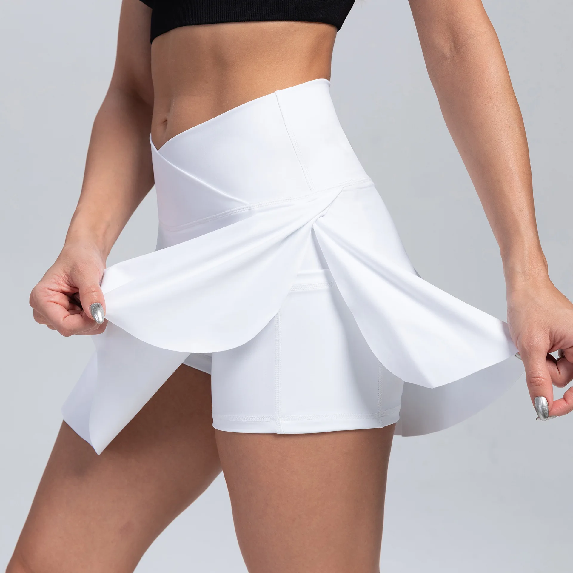 Crossover High Waist Built-in Shorts Athletic Golf Skorts tennis skirt premium dress pickleball wear lady Summer Workout Outfits