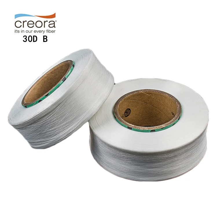 discount price lycra naked elastic yarn creora H350 type 30D B grade semidull raw white bare spandex yarn