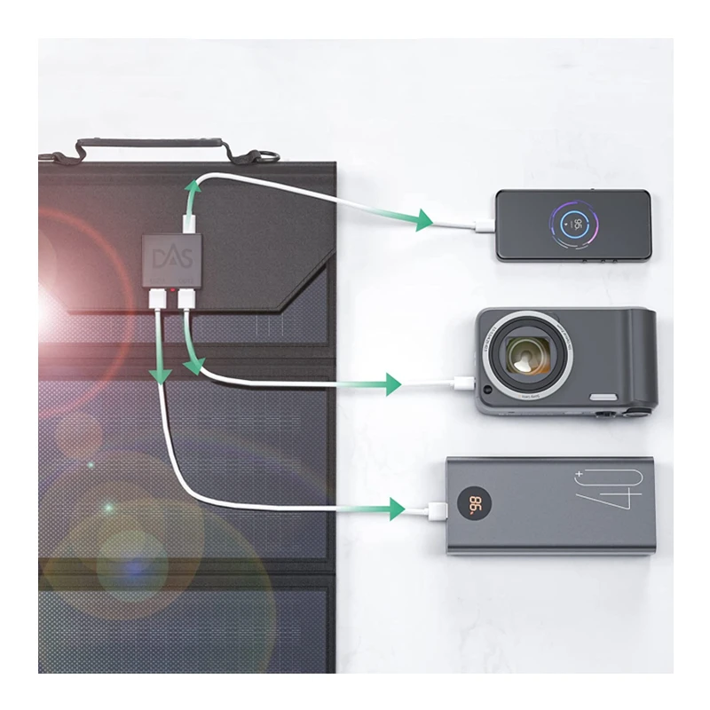 30W Portable Solar Panel Charger with 2 USB Output Ports Waterproof Folding Solar Panels for Tablet GPS Camera