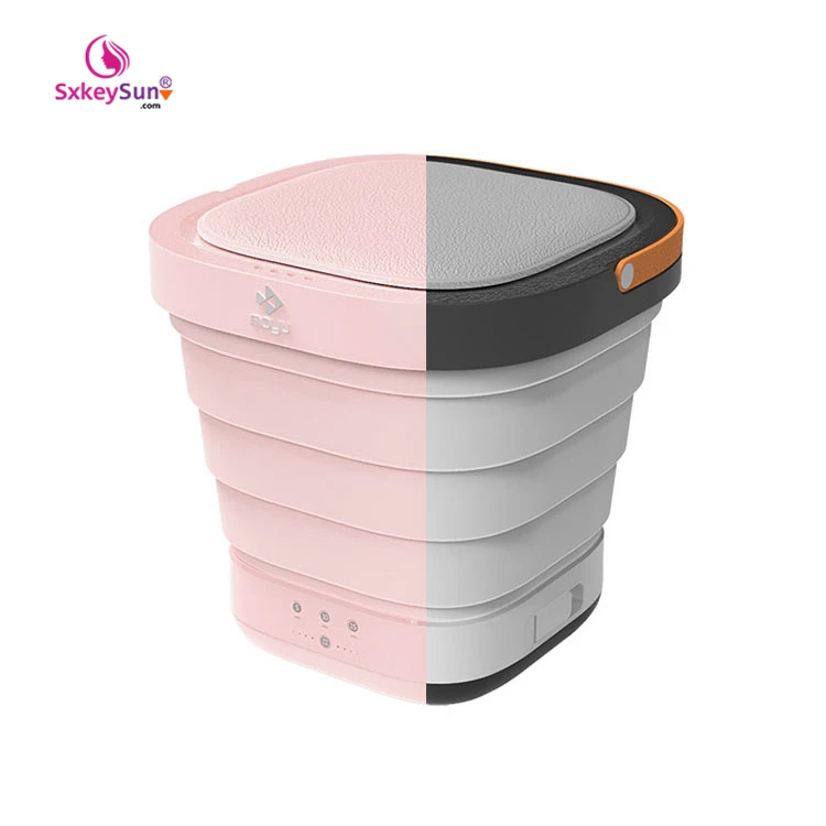 portable mini folding clothes washing machine bucket automatic home travel self-driving tour underwear foldable washer & dryer