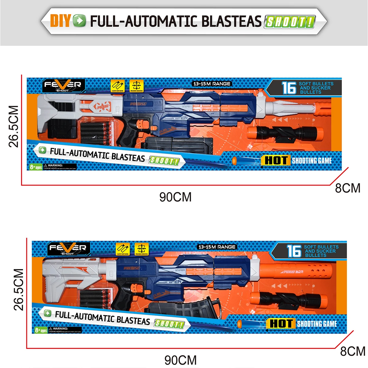 Wholesale Plastic Safe Electric Toy Gun for Kids Automatic Blaster Gun Sniper with Scope Sniper Rifle Gifts for Boys Girls