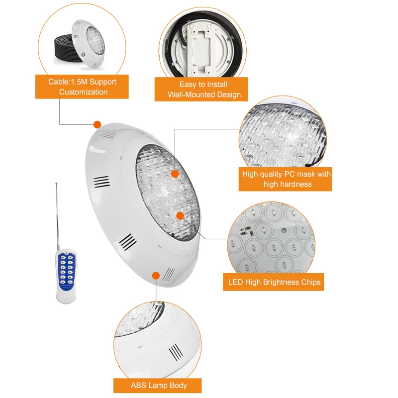 Big Power High Brightness Waterproof IP68 18W 24W 36W Inground Led Underwater Swimming Pool Lights