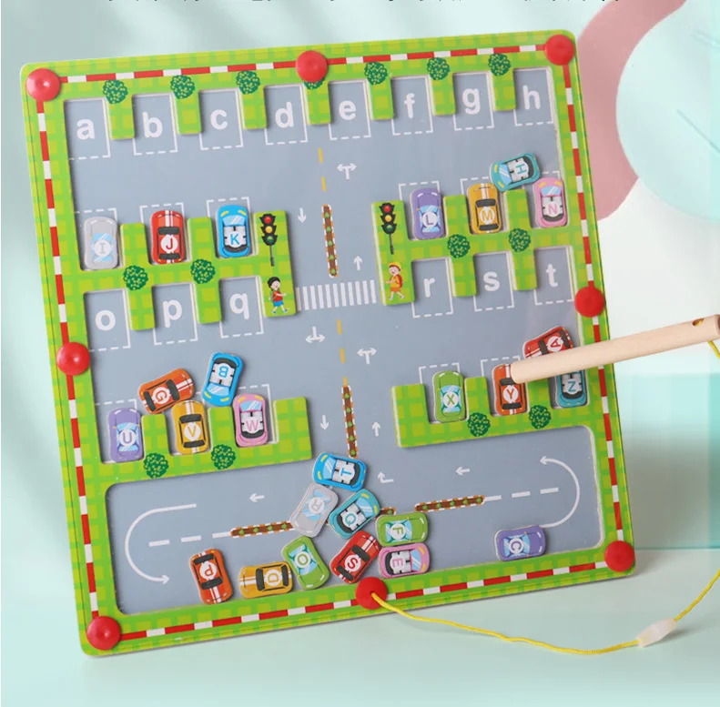 Kids Magnetic Alphabet Cognitive Maze Letter Puzzle Learning Activities Board Montessori Fine Motor Skills Toys