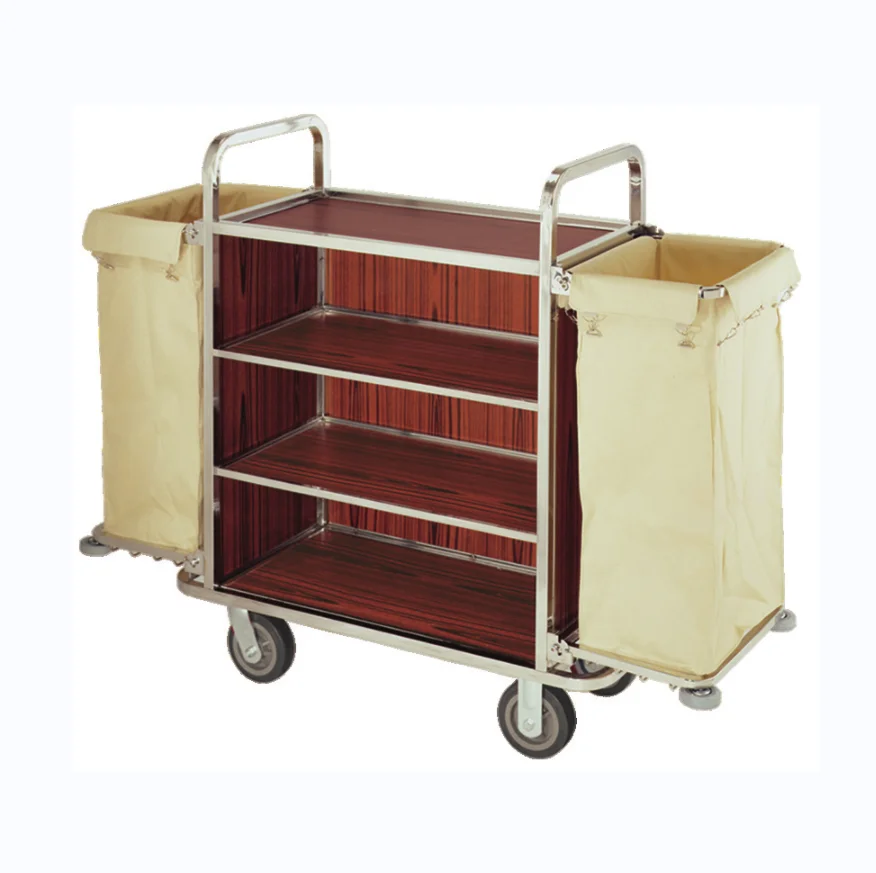 Wood Guest room service cart/housekeeping cart