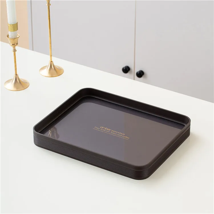 Custom high quality modern perfume vanity table home decor mirror serving trays luxury china tray with handles