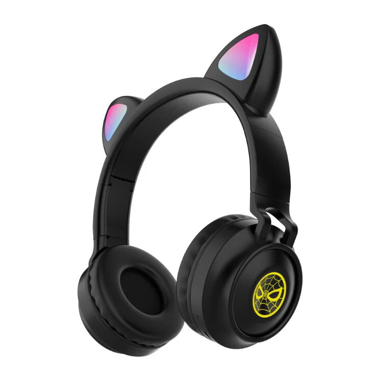 Factory Hot Sales LED Cat Ears Headset Gaming Cute Style Live Noise Cancelling Wireless Headset Earphones