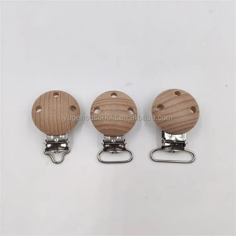 Natural Beech Wooden Pacifier Clip Baby Pacifier Clips Dummy Clips  DIY Pacifier Chain Nursing Accessory