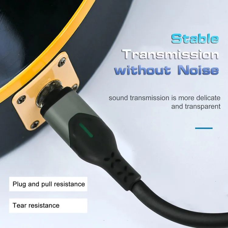 DK Guitar Connecting Cable 6.0 Meters 20ft Instrument Cable Noise Reduction Audio Cable 6.35mm Male Jack Audio Cord