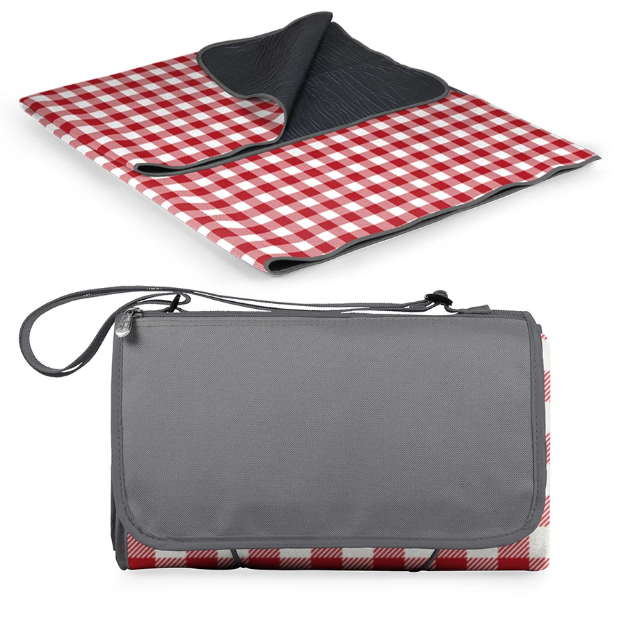 Outdoor Camping Waterproof Sand proof Portable Fleece Beach Picnic Bag Mat Blanket with shoulder strap