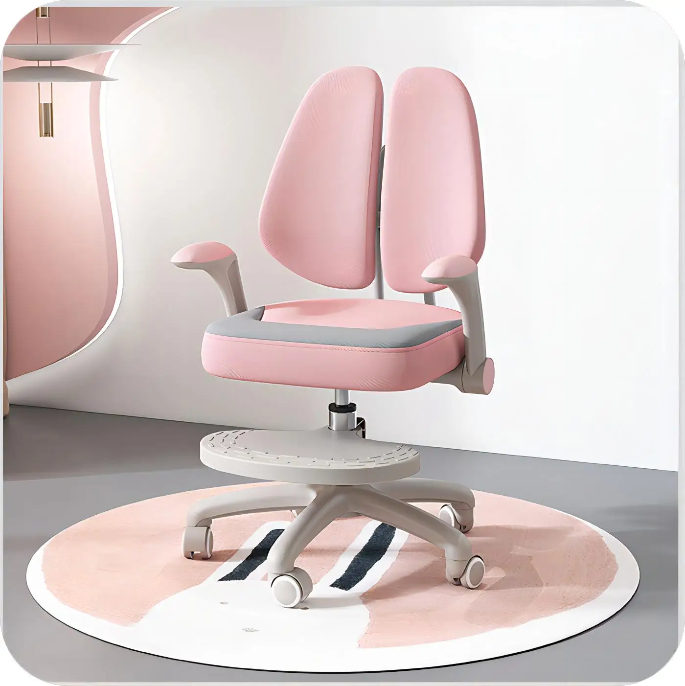 Swivel Chair Moden Ergonomic Plastic Sponge Lift Computer Teen Study Desk Chair Set