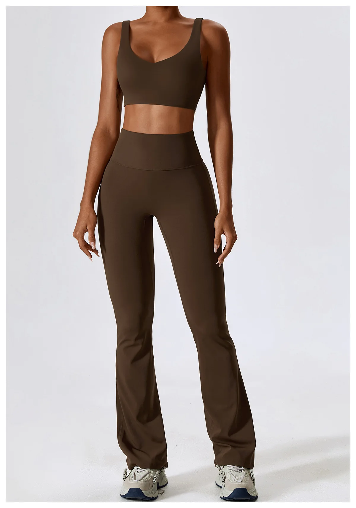 Yoga Pants Sets 2 Piece V Shaped Backless Active Wear Custom Woman Activewear Manufacturer New Flare Leggings Gym Yoga Sport Set