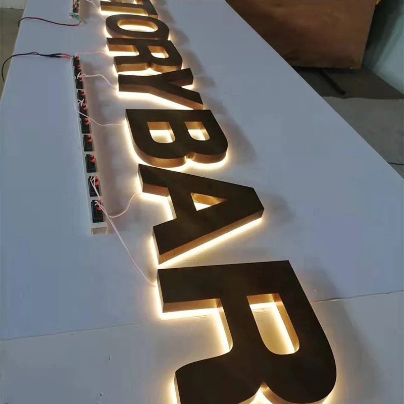 8 feet in height reverse lit channel letters Custom Wall Led Light 3d Backlit Logo Sign Exterior Led Backlit Acrylic Signs