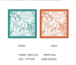 Женский шарф из 100% шелка, 97*97 см