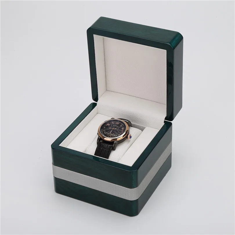 Custom Logo Luxury Green wood watch box gift packaging wooden watches case with factory wholesale price