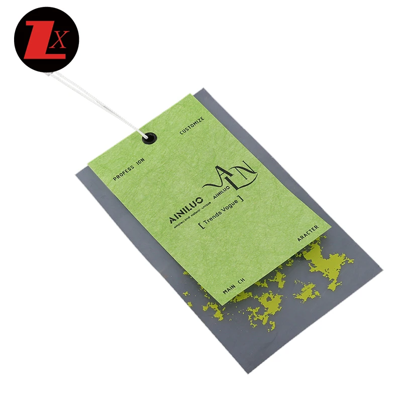 Recyclable Embossed Plastic Hangtags Sustainable Brand Tags for Clothing Dresses Shoes and Bags Nice-Looking Strung Design